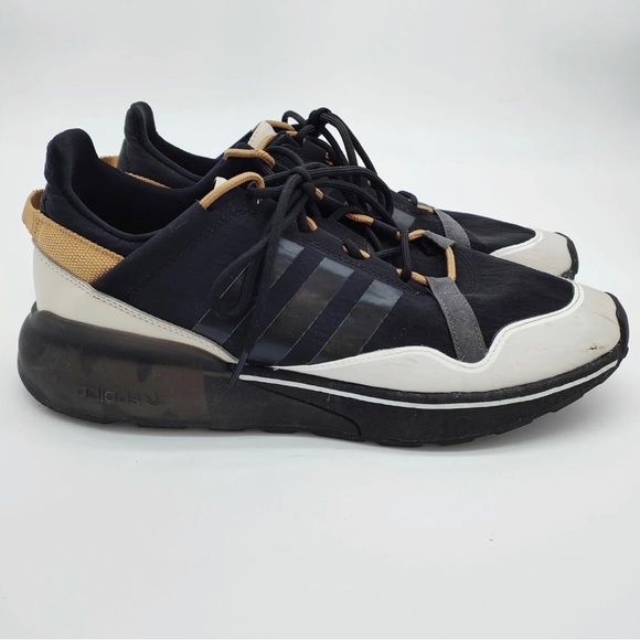 adidas Other - Adidas ZX 2K Boost Pure Black White Beige UK Size 10.5 Running Gym Trainers